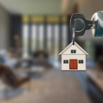 open door with key keyhole modern interior living room interior