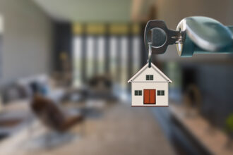 open door with key keyhole modern interior living room interior